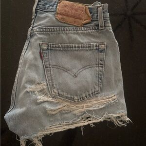 Levi's Blue Distressed Jean Shorts Vintage Style